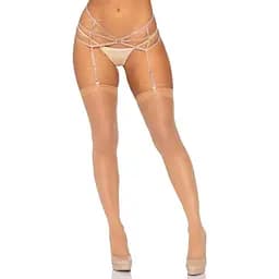 Пояс для чулок Leg Avenue Rhinestone garterbelt Nude One Size