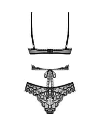 Комплект білизни Obsessive Blomentis M/L чорний - мініатюра 7