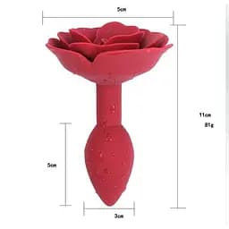 Силіконова анальна пробка Rose від SILICON 11 см Бордовий K0633-1 - мініатюра 2