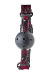 Кляп Dreamtoys Blaze Deluxe Breathable Ball Gag 4.7 см чорний з червоним - мініатюра 5