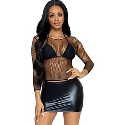 Топ Leg Avenue Long Sleeves T-Shirts Black One Size