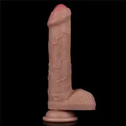 Фалоімітатор Lovetoy Dual-Layered Silicone Nature 20.5 см коричневий - мініатюра 3