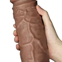 Реалістичний вібратор King-Sized коричневий LoveToy - мініатюра 8