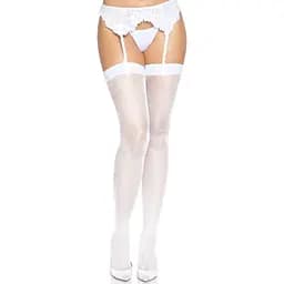 Панчохи-сітка зі швом ззаду Leg Avenue Butterfly back seam thigh highs One size White