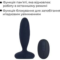 Анальна пробка G Svakom Jordan Navy Blue - мініатюра 7