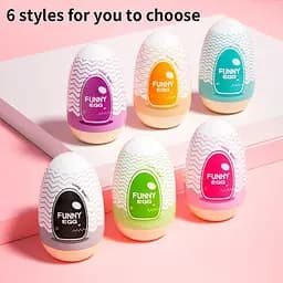 Набір мастурбаторів Funny Egg 6 шт. з різними текстурами - мініатюра 2