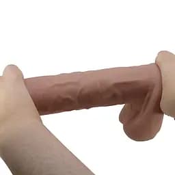 Фалоімітатор Pretty Love Sliding Skin Bendable 10.2'' 26 см коричневий - мініатюра 9