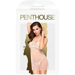 Приталена сорочка-сітка зі стрінгами Penthouse All Yours White M/L