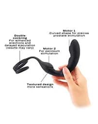 Ерекційне кільце зі стимулятором простати Dorcel P- Ring 18 см чорний - мініатюра 7