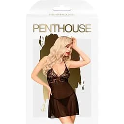 Еротичний пеньюар та трусики Penthouse Bedtime Story чорний розміри: S/M, M/L, L/XL