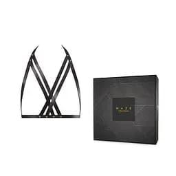 Портупея Bijoux Indiscrets MAZE - Halter Bra Harness Black - мініатюра 2