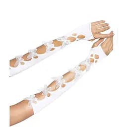 Митенки Leg Avenue Butterfly applique arm warmers White бабочки
