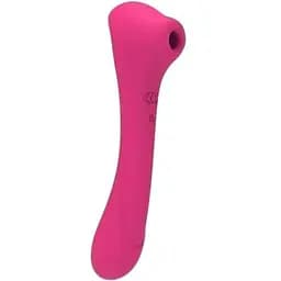 Вібратор та вакуумний кліторальний стимулятор 2 в 1 Alive Quiver Magenta Pink