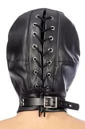 Каптур для БДСМ зі знімною маскою Fetish Tentation BDSM hood in leatherette with removable mask - мініатюра 2