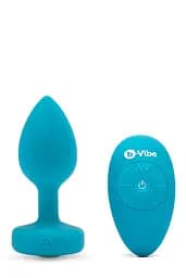 Анальная пробка B-Vibe Vibrating Jewel Plug S/M 9.8 см (бирюзовый)