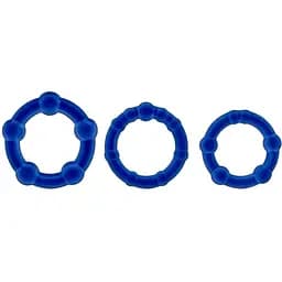 Набор эрекционных колец Blush Stay Hard Beaded Cockrings 3 шт. синий
