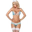 Эротический костюм медсестры Obsessive 834-CST-6 бело-голубой S/M