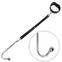 Анальний гак 2 з нашийником із натуральної шкіри Art of Sex - Anal hook, Чорний