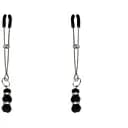 Тонкие зажимы для сосков с подвеской Feral Feelings - Thin nipple clamps, серебро/черный
