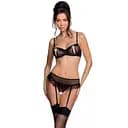 Сексуальный комплект с поясом для чулок Passion LOVELIA Set black L/XL