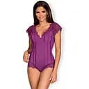 Боді Obsessive Moketta L/XL фіолетовий