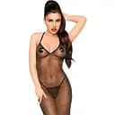 Платье в пол с люрексовой ниткой и стрингами Penthouse - Love on Fire Black M/L