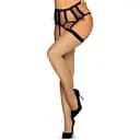 Чулки на пояс Obsessive S814 L/XL телесный