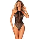 Бодистокинг с крупными ячейками и открытой спиной Obsessive B119 teddy халтер S/M/L