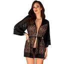 Пеньюар Obsessive Allunes S/M леопардовый