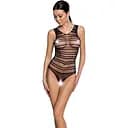 Бодистокинг с доступом Passion BS086 black вертикальная сетка вырез на спинке One size