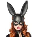 Маска кролика Leg Avenue Masquerade Rabbit Mask Black, довгі вушка, на резинці