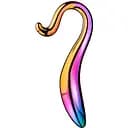 Фалоімітатор Glamour Glass Elegant Curved 18 см мульті