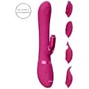 Вібратор-кролик Vive Etsu пульсація + 4 насадки рожевий