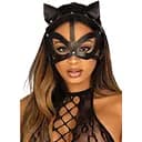 Маска кошки из экокожи Leg Avenue Vegan leather studded cat mask Black