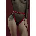 Гартеры Feral Feelings - Belt Briefs, трусики, натуральная кожа, Червоний