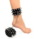 Поножі із шипами з натуральної шкіри Art of Sex - Rose, колір чорний