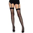 Панчохи-сітка зі швом ззаду Leg Avenue Butterfly back seam thigh highs One size Black