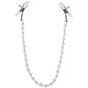 Затискачі для сосків з перлами Feral Feelings - Nipple clamps Pearls, срібло/білий