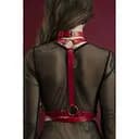 Портупея на тело Feral Feelings - Harness, натуральная кожа, Червоний