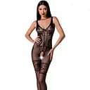 Бодістокінг Passion BS069 комбінезон імітація панчох та боді S/M/L black