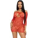 Міні-сукня Leg Avenue Heart net mini dress Red One size