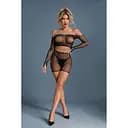 Бодистокинг Caprice Lingerie Model 07 One size Black топ, велосипедки, сетка со стразами