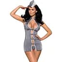Эротический костюм стюардессы Obsessive Stewardess 3 pcs costume grey L/XL