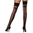 Чулки с узорным швом сзади Passion ST114 nero (20 den) 1/2