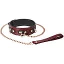 Нашийник із повідцем Liebe Seele Wine Red Leather Collar Leash and Lock бордовий