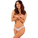 Еротичні стрінги з відкритою промежиною Obsessive Heavenlly XL/2XL білий