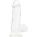 Прозрачный фаллоимитатор на присоске Addiction - Clear Dildo with Balls 6″, вибропуля в подарок