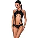 Боді з еко-шкіри з ремінцями та перфорацією Passion Tamaris Body black L/XL