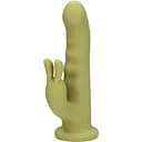 Вібратор-кролик Loveline Ultra Soft Silicone Rotating зелений