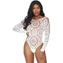 Боді Leg Avenue Snap crotch thong back teddy White M/L